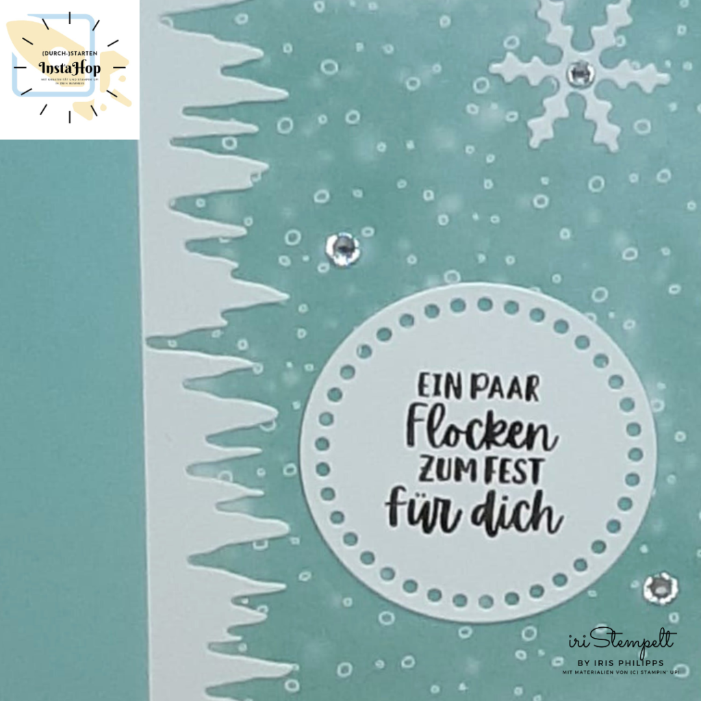 einfache Weihnachtskarte mit dem Produktpaket "Frozen Edges" aus dem Minikatalog September bis Dezember 2024